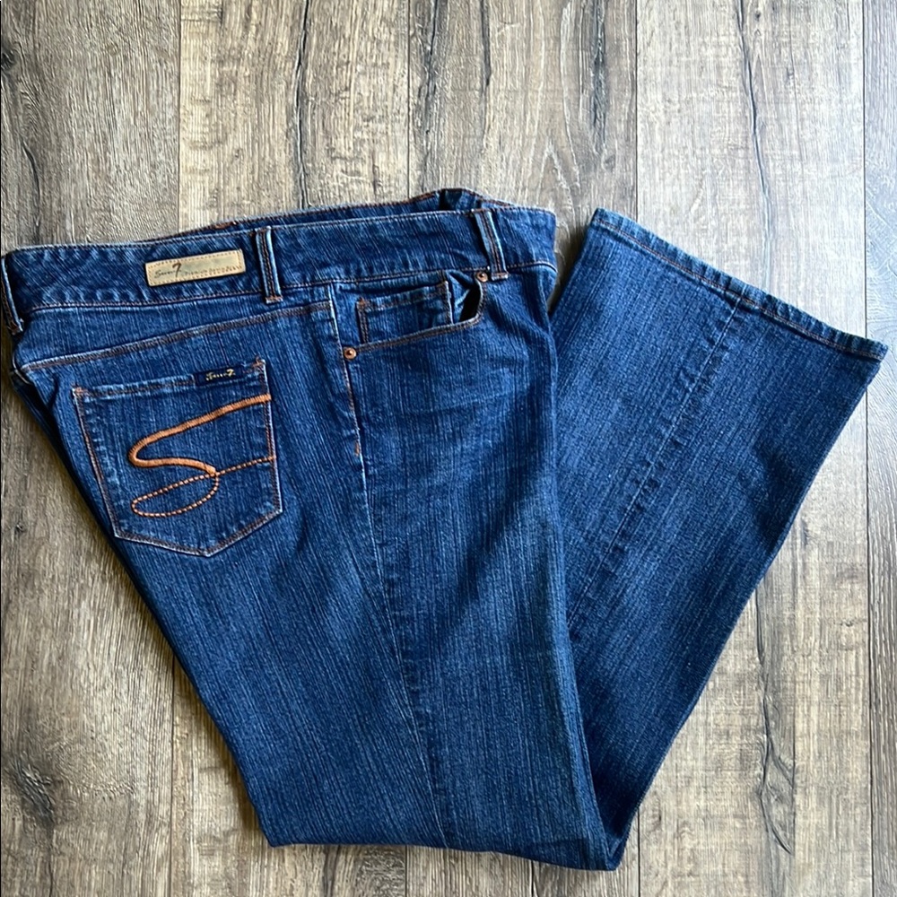 Vintage 7 For All Mankind Dark Indigo Denim Bootcut Jeans
